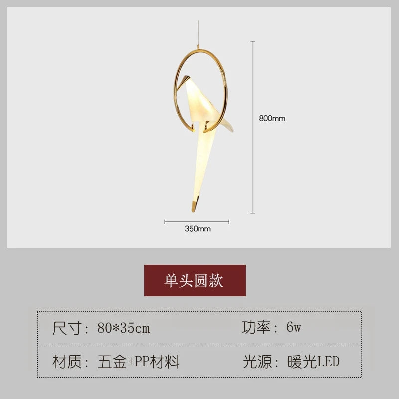 Modern Paper Crane birds Hanging lamps