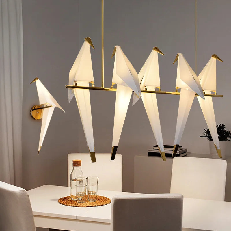 Modern Paper Crane birds Hanging lamps