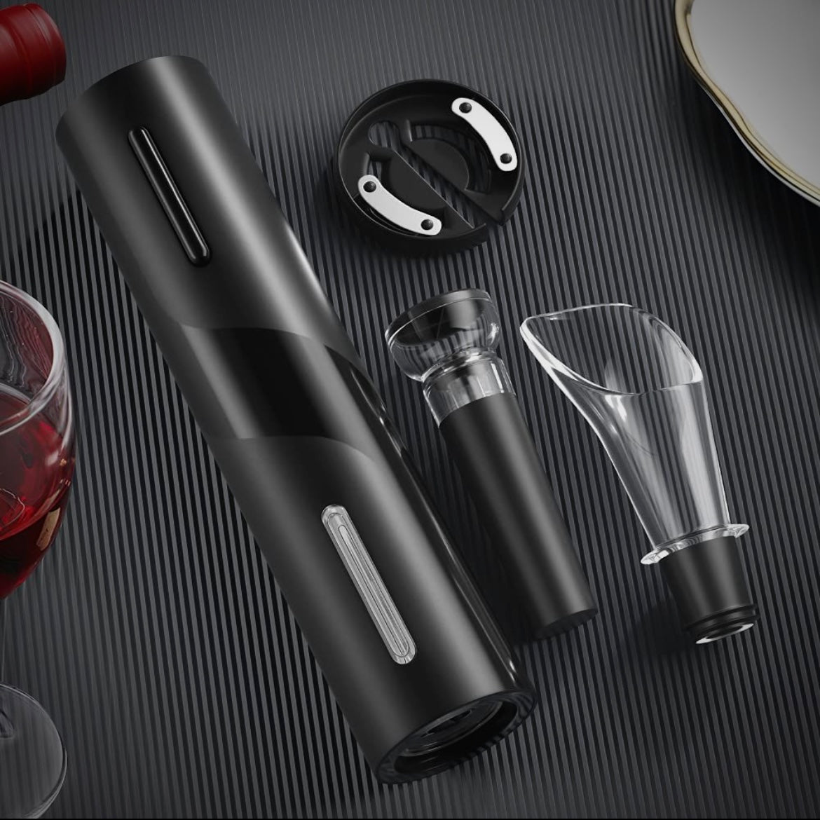 Electric wine opener set